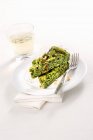 Frittata dish of herbs and pasta omelette — Stock Photo