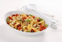 Caserecce pasta salad with swordfish — Stock Photo