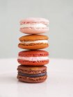 Pile of colored macaroons — Stock Photo