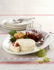 Robiola cheese with grape — Stock Photo