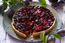 Homemade plum tart — Stock Photo