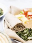 Rolled Ethiopian flatbread — Stock Photo
