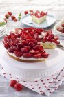 Gâteau au fromage crémeux aux fraises — Photo de stock