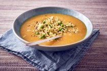 Pumpkin soup with rice — Stock Photo