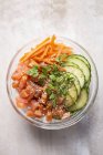 Salmon and vegetables salad — Stock Photo