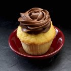 Cupcake com chocolate escuro — Fotografia de Stock