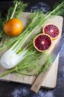 Blood oranges and fennel — Stock Photo