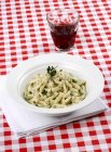 Malloreddus pasta with Gorgonzola cheese — Stock Photo