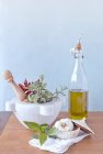 Italian pestle and mortar — Stock Photo