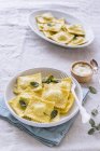 Ravioli pasta with ricotta — Stock Photo