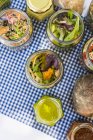 Pickled vegetables and bread — Stock Photo