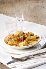 Pappardelle pasta with porcini mushrooms — Stock Photo