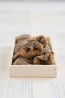 Dried figs in a wooden box — Stock Photo