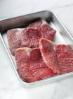 Schnelles Steak braten — Stockfoto