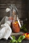 Gazpacho with tomato and peppers — Stock Photo