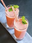 Bicchieri di frullato vegano rosso — Foto stock