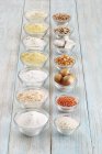Différents types de farine sans gluten — Photo de stock
