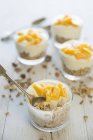Muesli with yoghurt and pineapples — Stock Photo