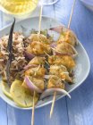 Swordfish brochettes with ginger — Stock Photo