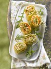 Raw vegetable and wraps — Stock Photo