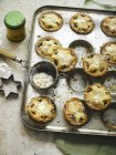 Mince pies in the baking tin — Stock Photo