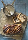 Chocolate babka bread — Stock Photo