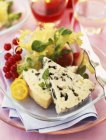 Fancy plate of roquefort — Stock Photo