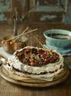 Hazelnut and cinnamon meringue cake — Stock Photo