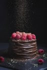 Шоколадний торт, увінчаний шоколадній глазурі — стокове фото