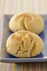 Closeup view of two Montecao French cinnamon cookies — Stock Photo