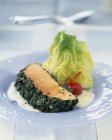 Herbed salmon with cabbage — Stock Photo