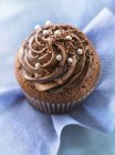 Cupcake aus dunkler Schokolade — Stockfoto