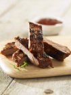Spare ribs on desk — Stock Photo