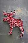 Cookie cutter filled with frozen lingonberries — Stock Photo
