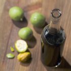 Bottle of walnut wine — Stock Photo
