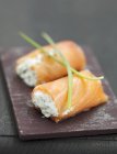 Smoked salmon and ricotta nems — Stock Photo