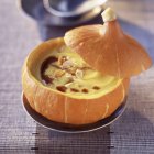 Cream of pumpkin on plate — Stock Photo