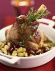 Knuckle of lamb with beans — Stock Photo