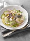 Cipolla rossa e insalata di aneto — Foto stock