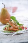 Pear and shrimp salad — Stock Photo