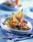 Seafood appetizers on plate — Stock Photo