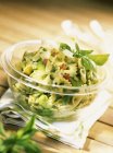 Farfelle pasta and pesto salad — Stock Photo