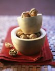 Walnuts shelled in bowl — Stock Photo