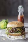 Hamburger with seaweed bacon — Stock Photo