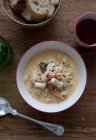 Curry chicken soup with orecchiette pasta — Stock Photo