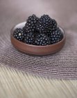 Fresh ripe Blackberries in bowl — Stock Photo