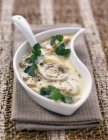Mushroom and coconut soup with parsley — Stock Photo