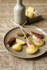Raclette-style skewers — Stock Photo