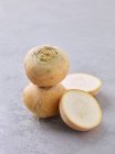 Whole and halved Turnips — Stock Photo