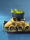 Omelette rolls filled with tapenade — Stock Photo